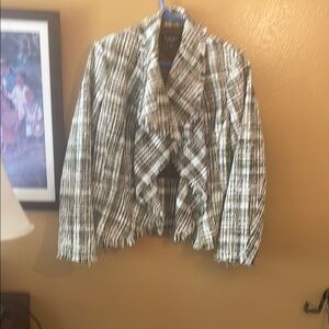 Brown and white blazer